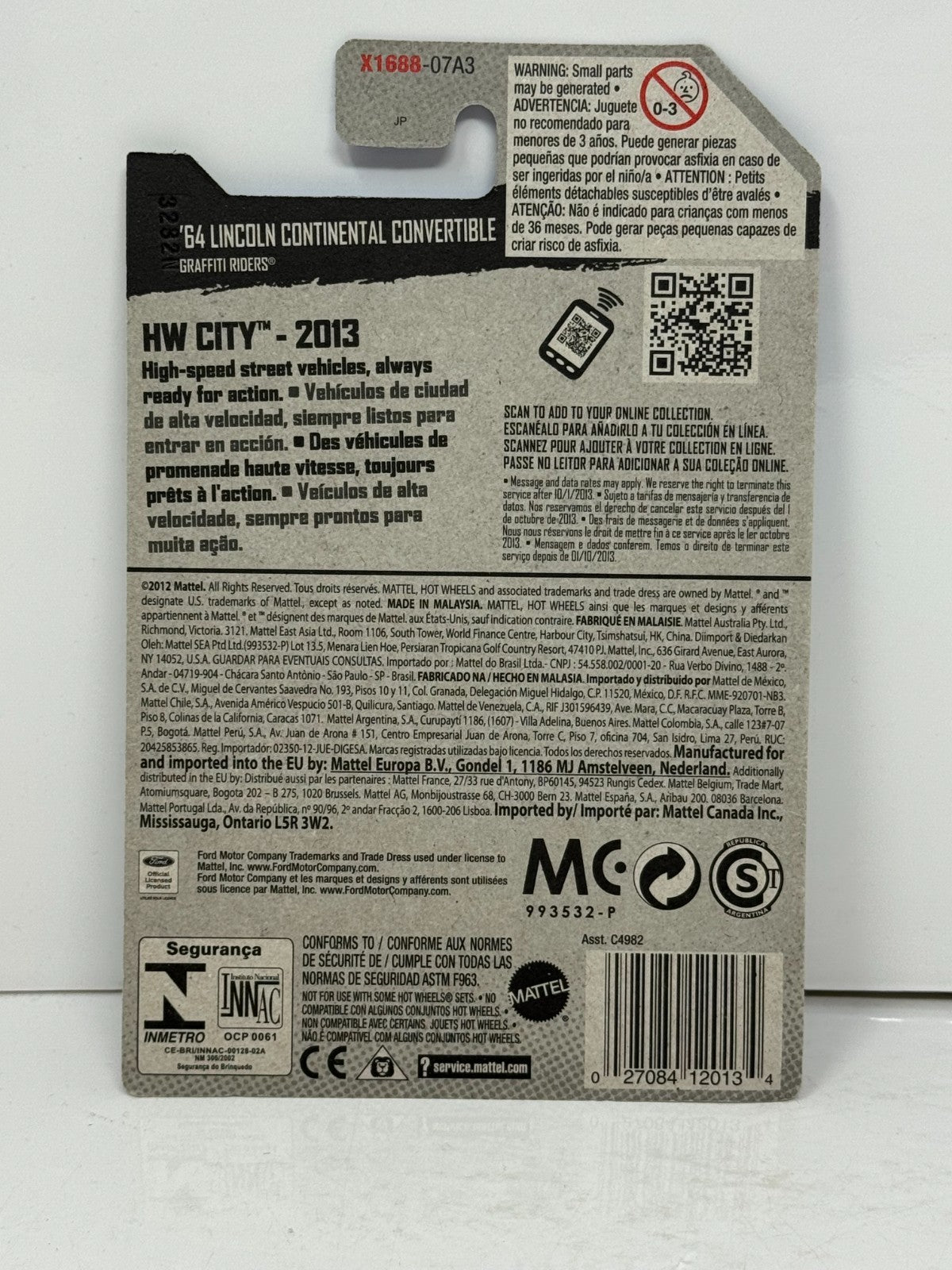 Hot Wheels Treasure Hunt City 1964 Lincoln Continental Convertible 1:64 Diecast