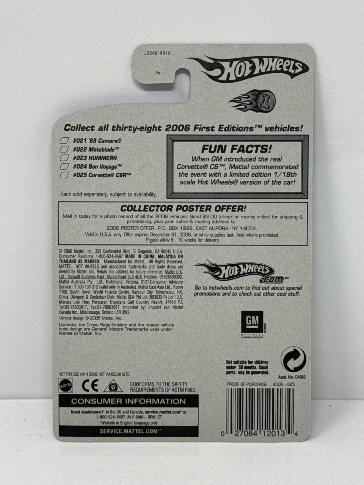 Hot Wheels First Editions Chevy Corvette C6R Yellow 1:64 Diecast Factory Sealed