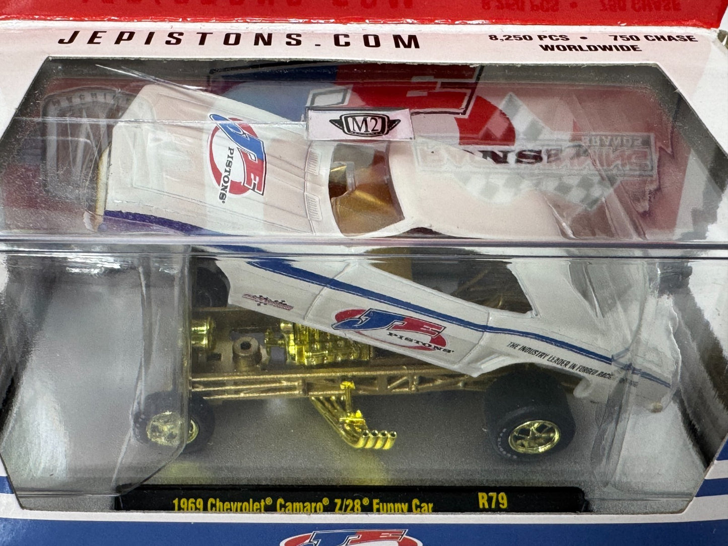M2 Machines JE Pistons 1969 Chevrolet Camaro Z/28 Funny Car CHASE 1:64 Diecast