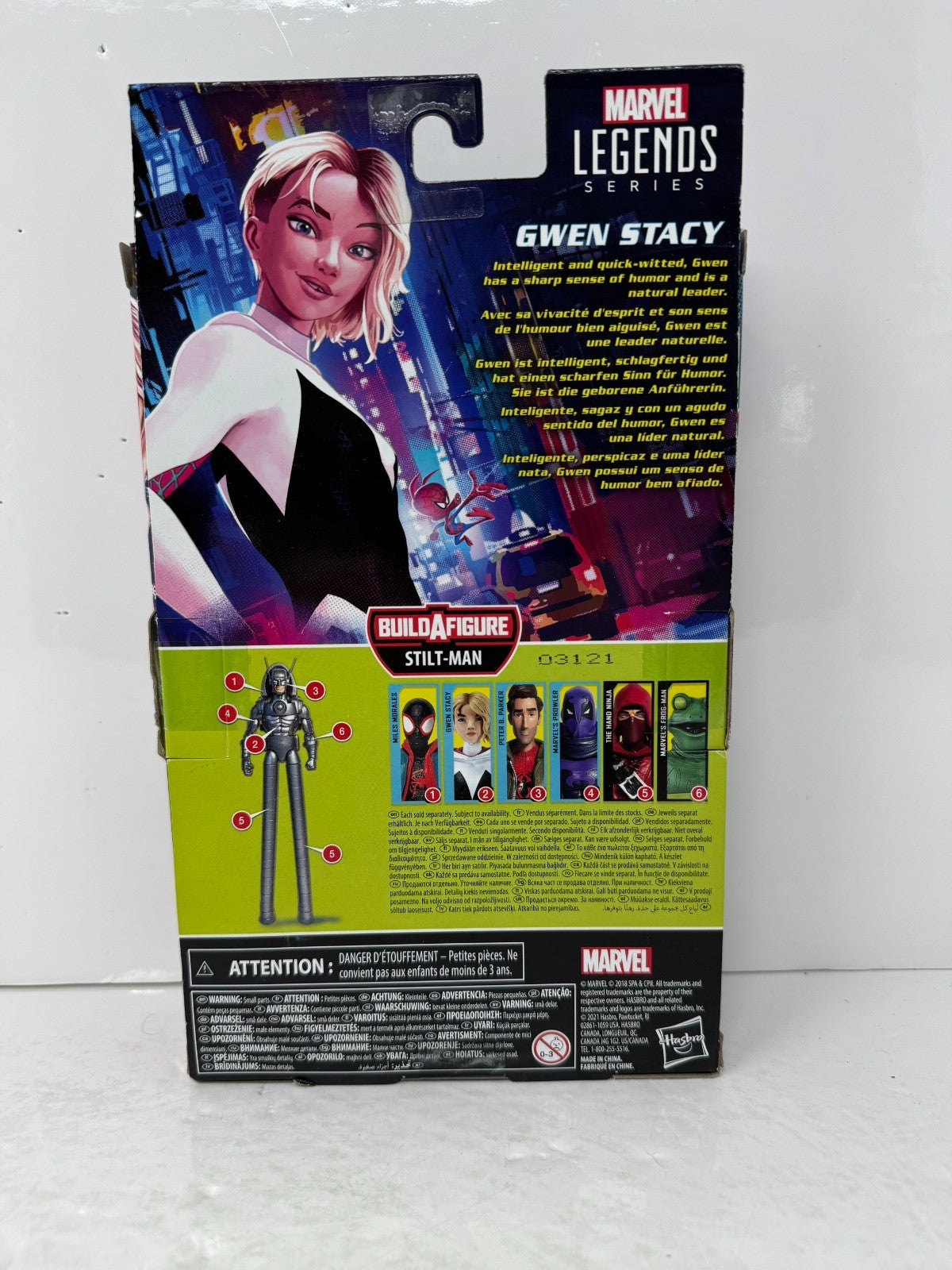 Marvel Legends Spider-Man Into the Spider-Verse Gwen Stacy w Stilt-Man BAF Piece
