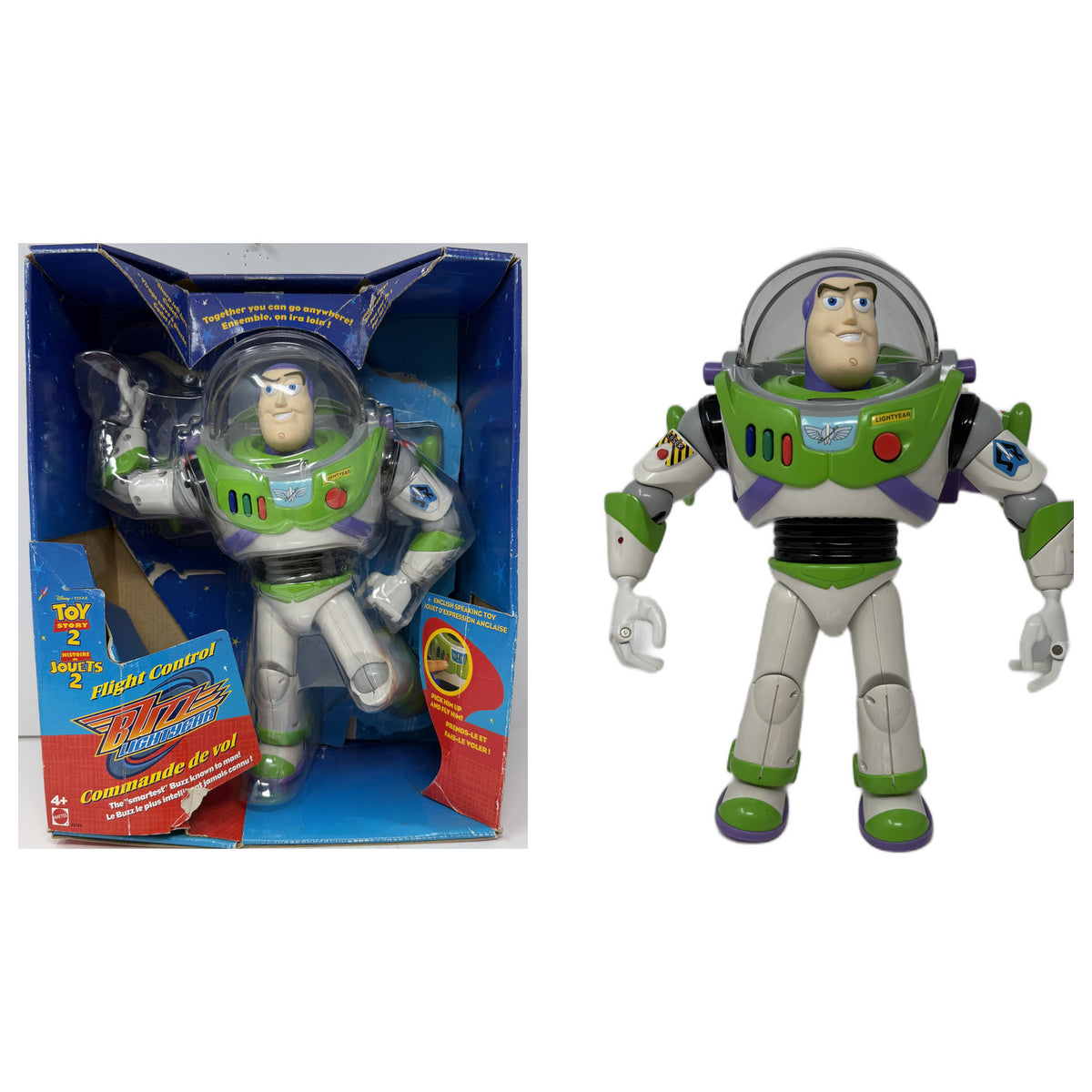 Vintage 1999 Mattel Toy Story 2 Buzz Lightyear Flight Control Talking Action Fig