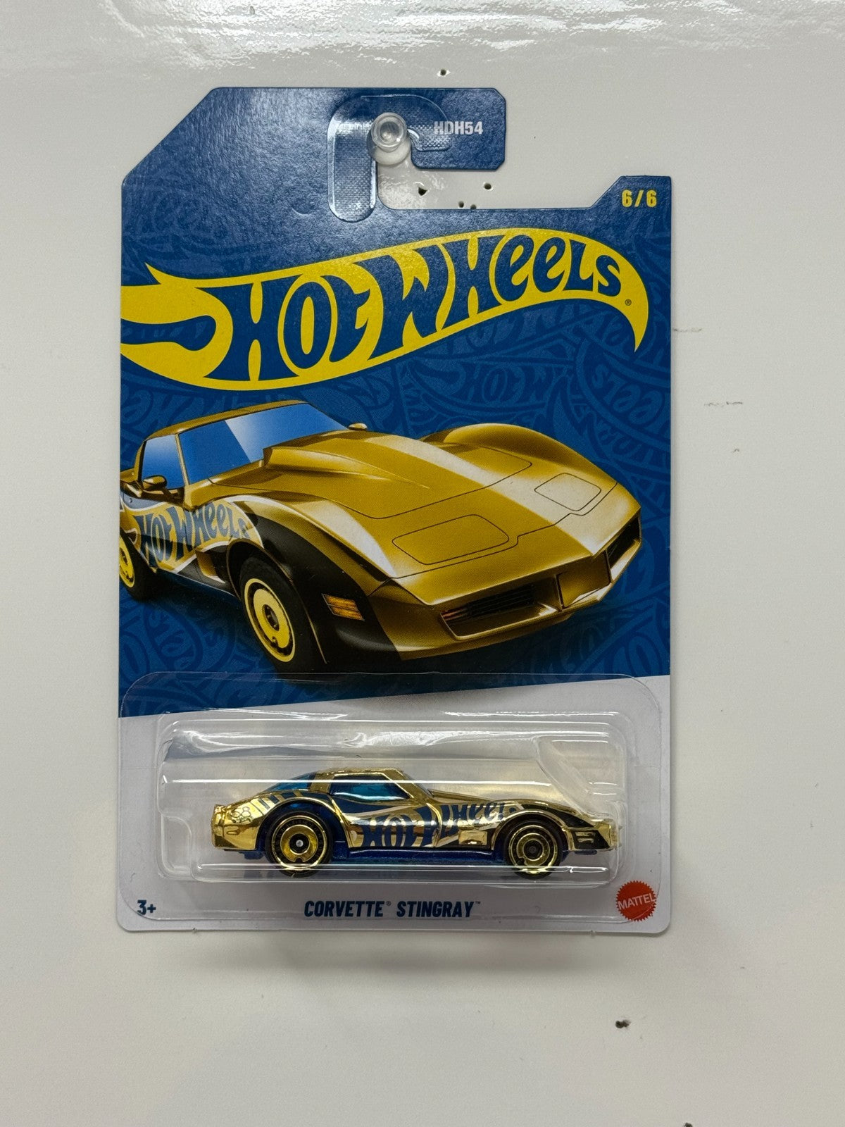 Hot Wheels 58th Anniversary Blue & Gold Chevrolet Corvette CHASE 1:64 Diecast