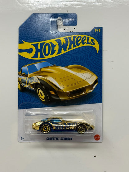 Hot Wheels 58th Anniversary Blue & Gold Chevrolet Corvette CHASE 1:64 Diecast