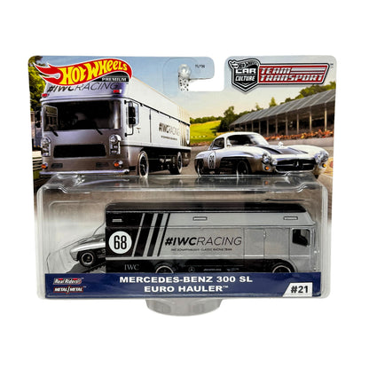 Hot Wheels Premium Team Transport #21 Mercedes-Benz 300 SL & Hauler 1:64 Diecast