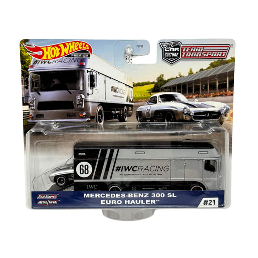 Hot Wheels Premium Team Transport #21 Mercedes-Benz 300 SL & Hauler 1:64 Diecast