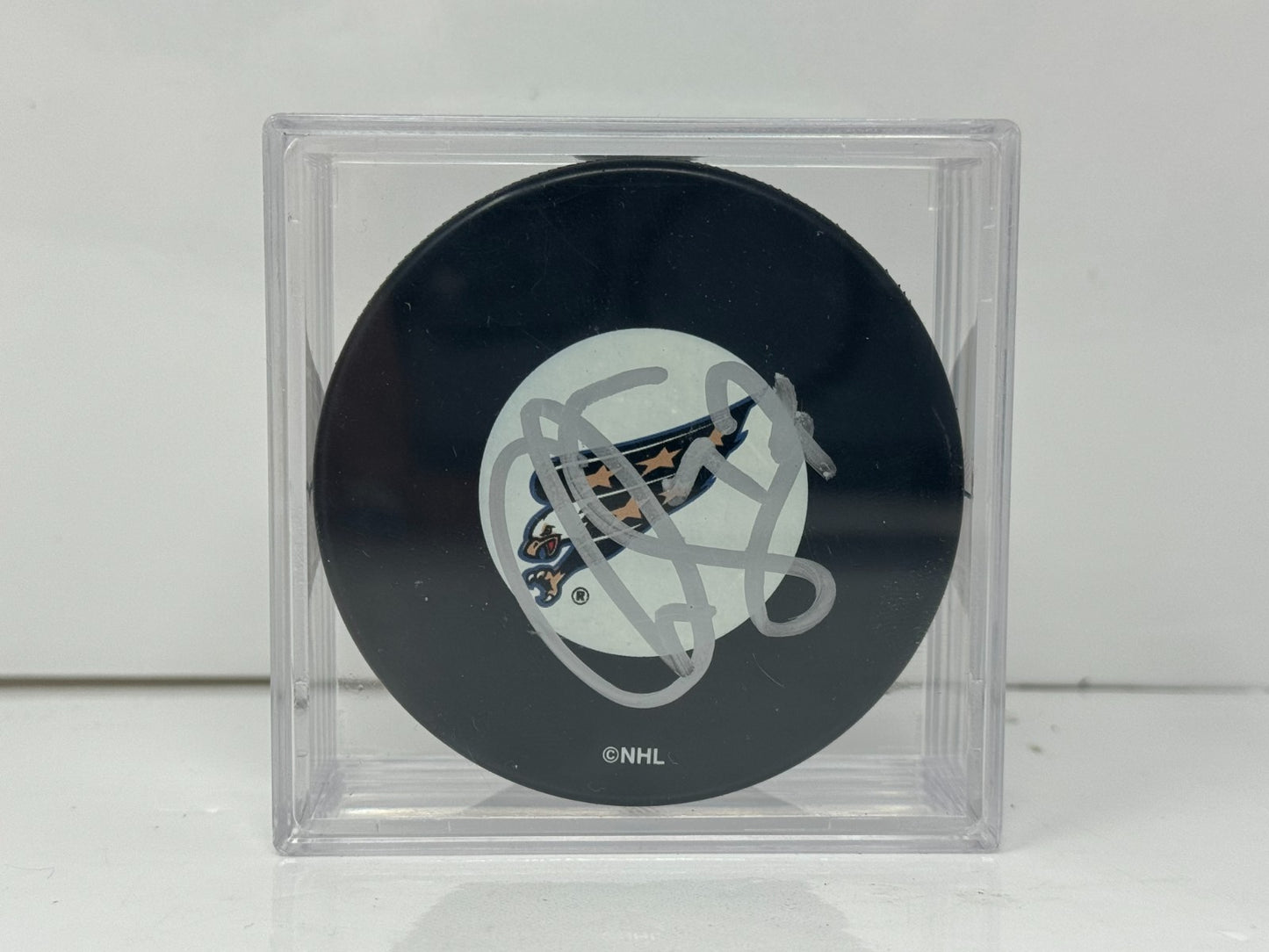 Chris Simon Washington Capitals Signed NHL Autograph Puck Silver Auto