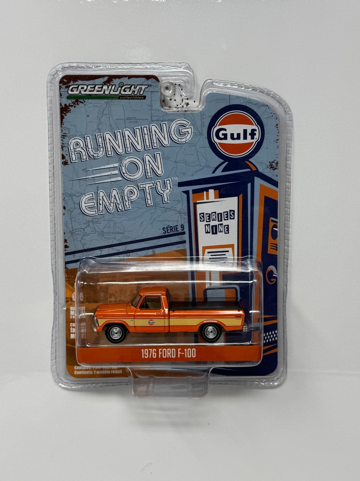 Greenlight Running On Empty 1976 Ford F-100 Gulf 1:64 Diecast