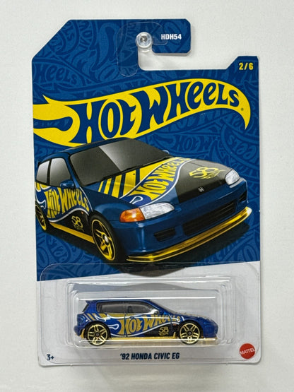 Hot Wheels Anniversary Blue Gold 1992 Honda Civic EG 1:64 Diecast