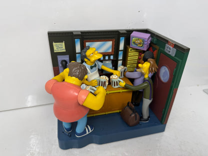 Simpsons World of Springfield Moe’s Tavern Regulars Set Playmates Diorama