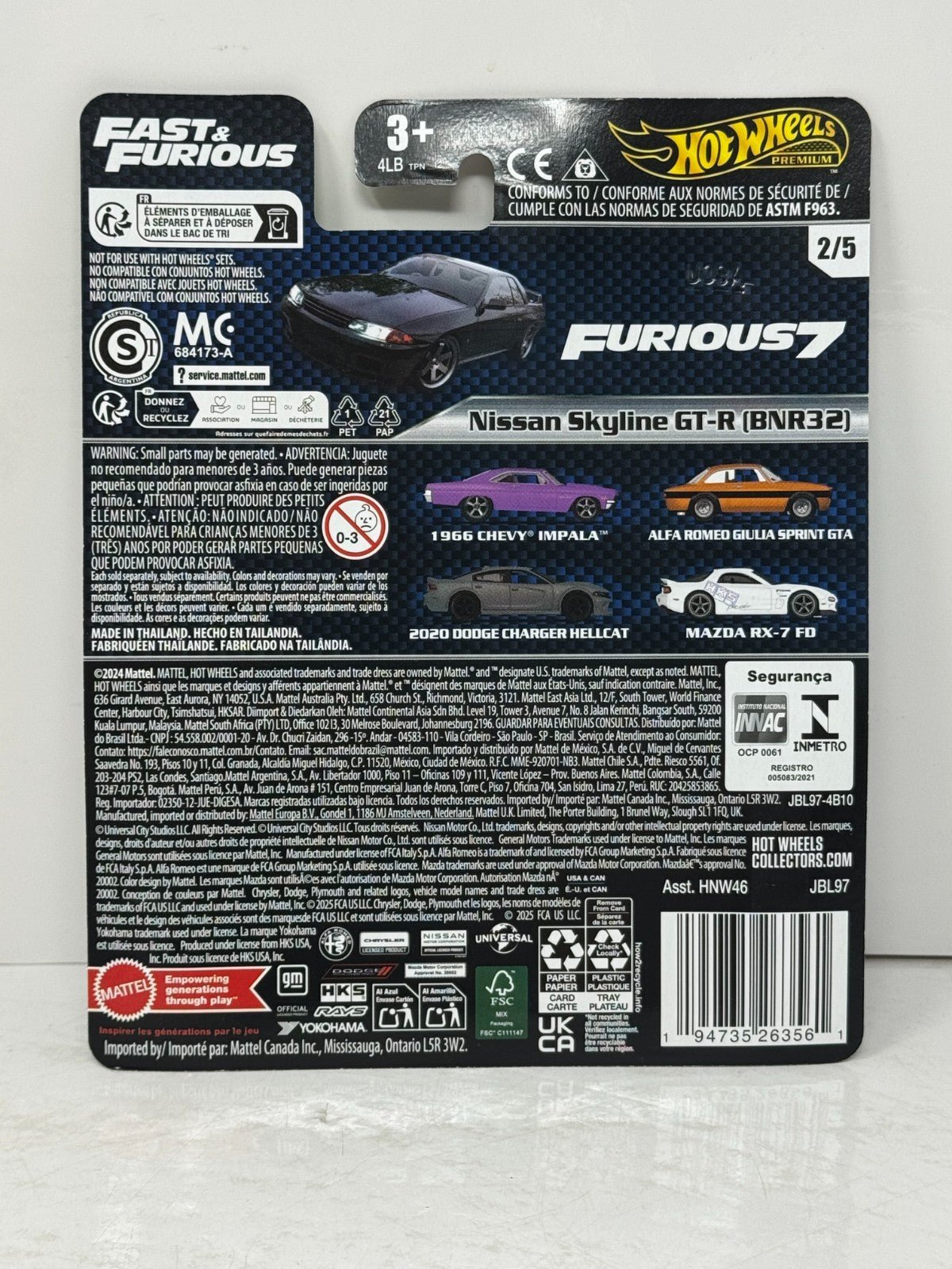 Hot Wheels Premium Fast & Furious Nissan Skyline GT-R (BNR32) 1:64 Diecast