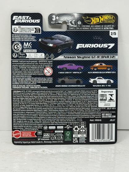 Hot Wheels Premium Fast & Furious Nissan Skyline GT-R (BNR32) 1:64 Diecast