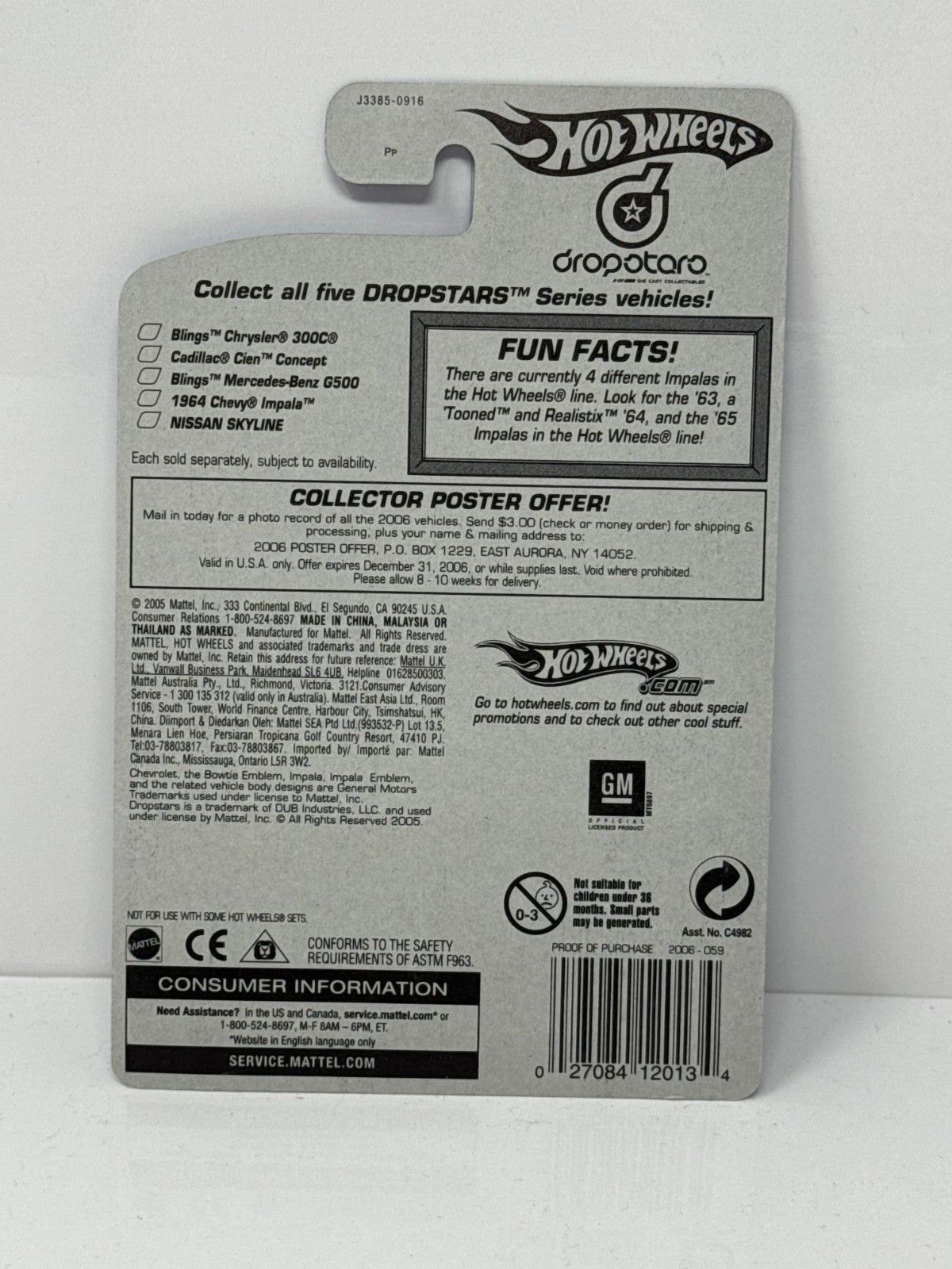 Hot Wheels Dropstars 1964 Chevy Impala 1:64 Diecast Factory Sealed