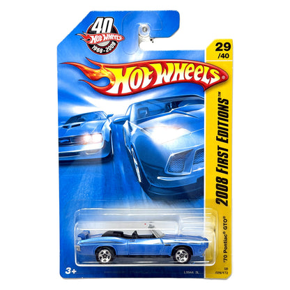 Hot Wheels 2008 First Editions 1970 Pontiac GTO 1:64 Diecast Blue