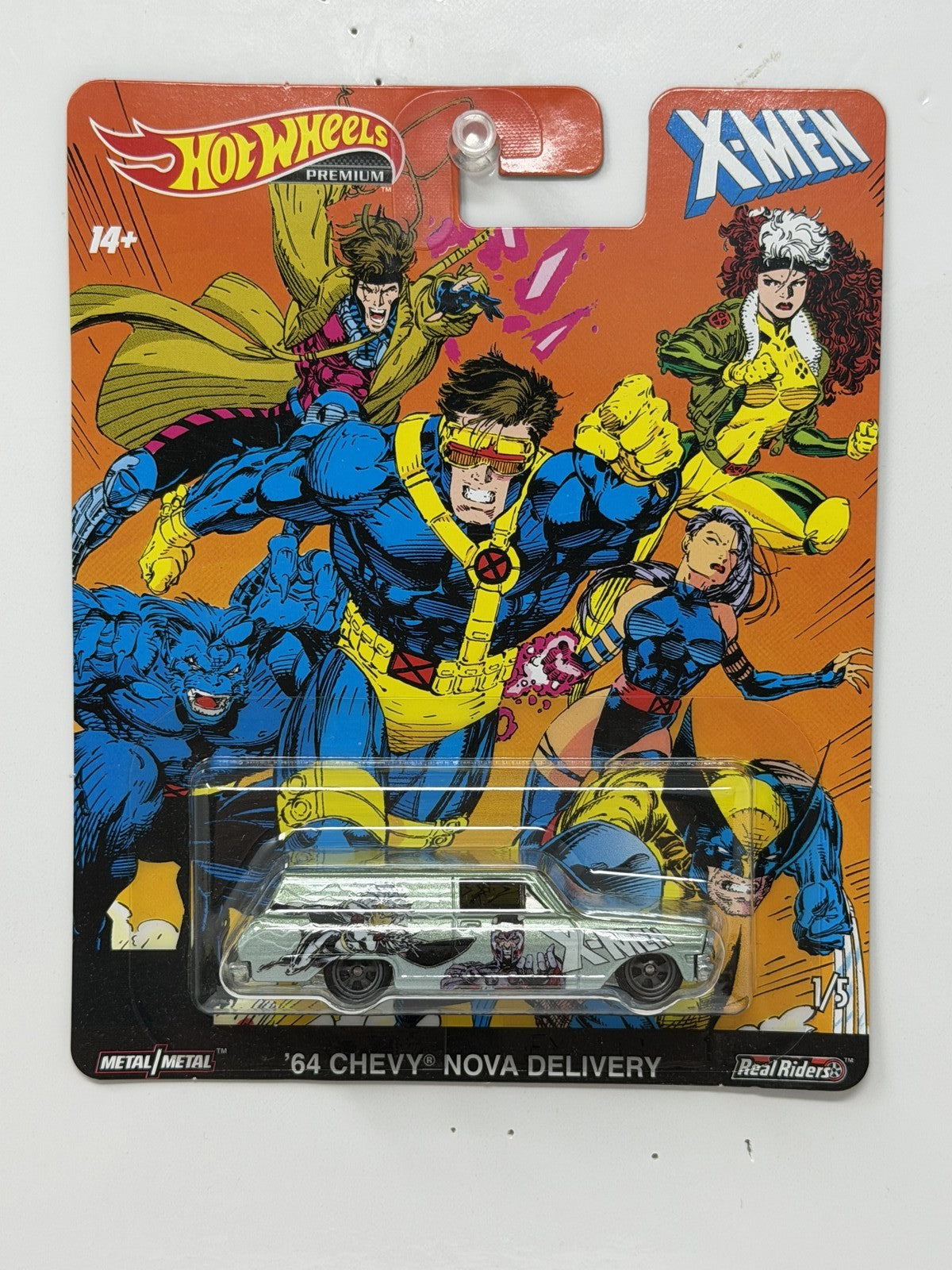 Hot Wheels Premium Marvel X-Men 1964 Chevy Nova Delivery 1:64 Real Riders