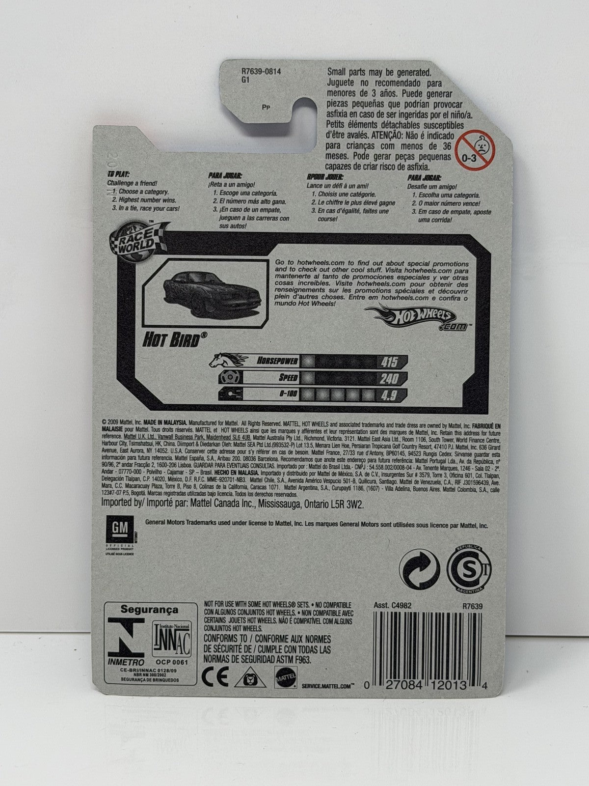 Hot Wheels Race World Volcano Pontiac Hot Bird 1:64 Diecast Blue
