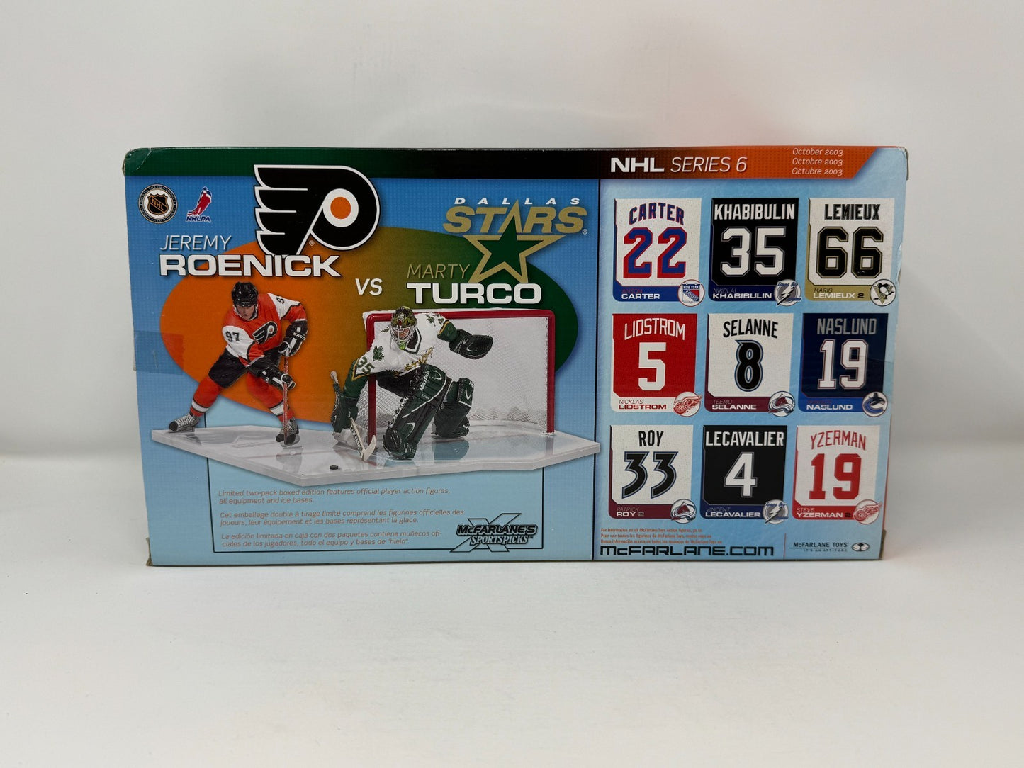 McFarlane NHL Jeremey Roenick Flyers vs. Marty Turco Stars 2-Pack Figure Set