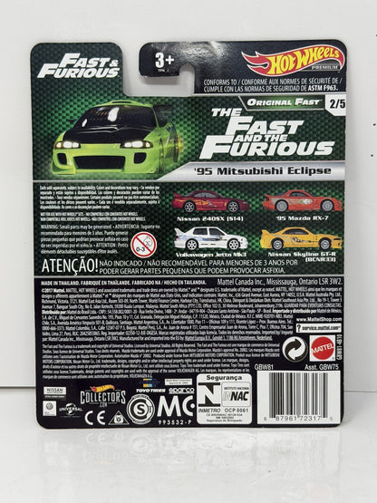 Hot Wheels Premium Fast & Furious Original 1995 Mitsubishi Eclipse 1:64 Diecast