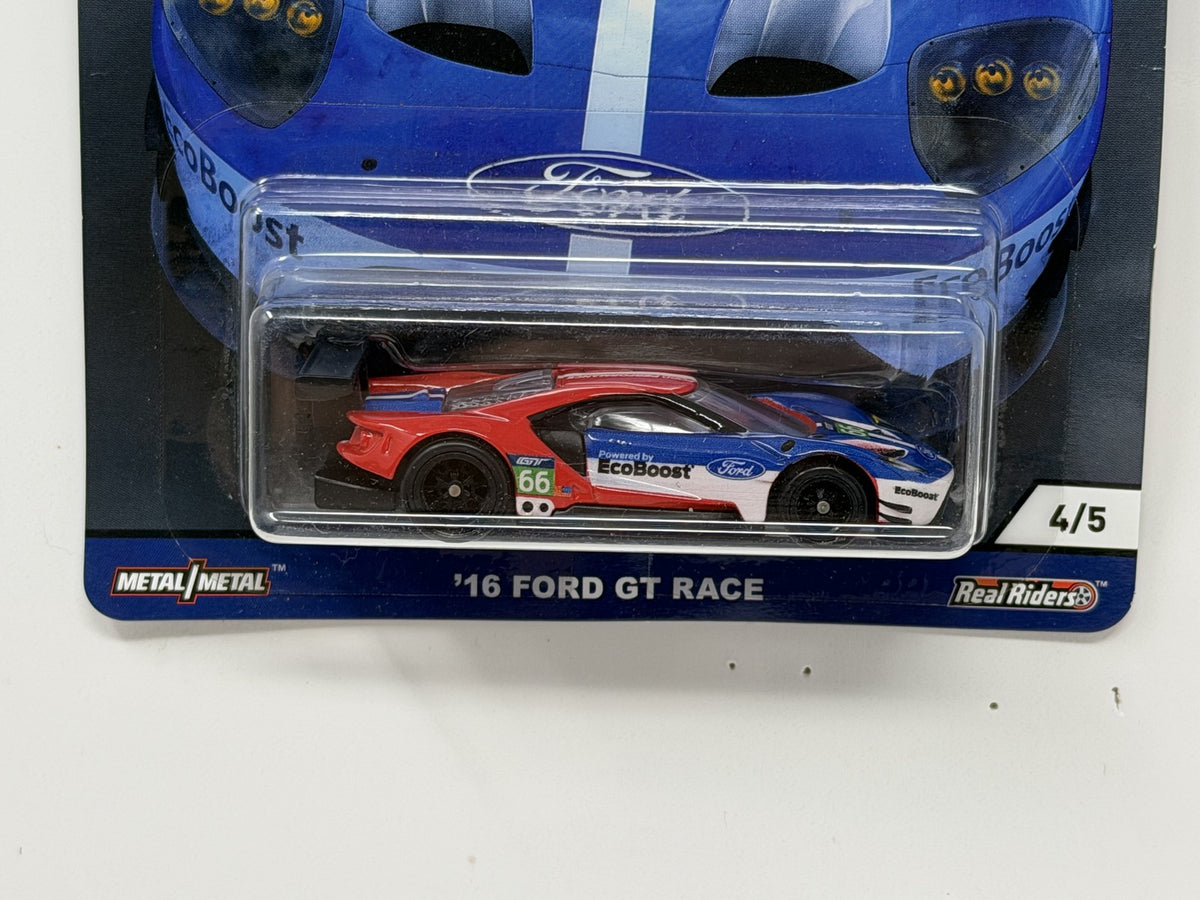Hot Wheels Circuit Legends 2016 Ford GT Race 1:64 Diecast Real Riders