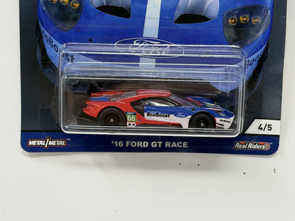 Hot Wheels Circuit Legends 2016 Ford GT Race 1:64 Diecast Real Riders