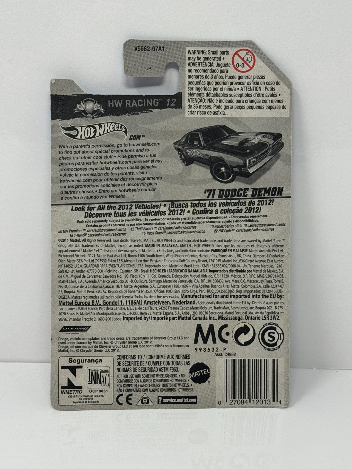 Hot Wheels Racing 1971 Dodge Demon 1:64 Diecast