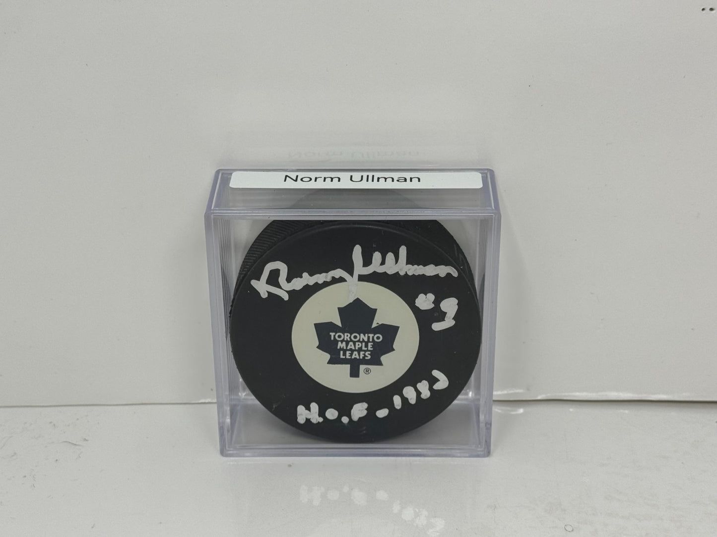 Norm Ullman Toronto Maple Leafs Signed NHL Autograph Puck Silver Auto