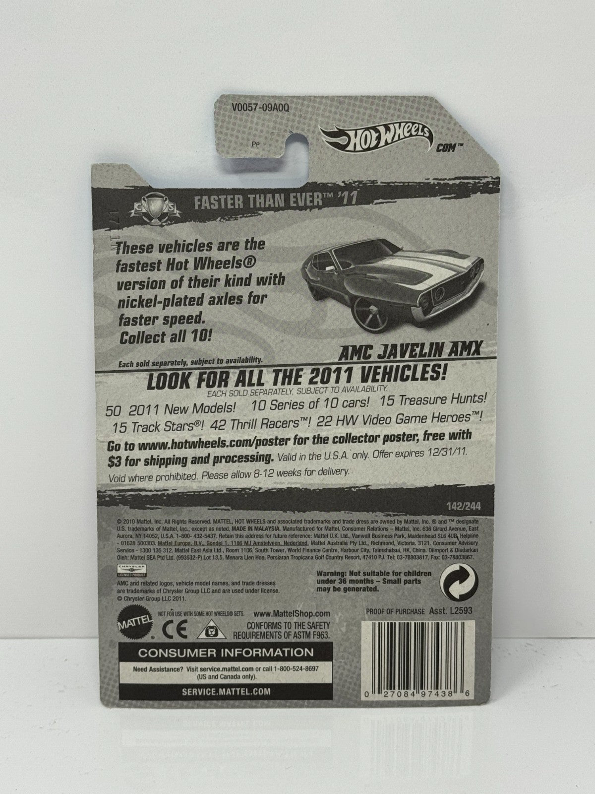 Hot Wheels Faster Than Ever AMC Javelin AMX 1:64 Diecast Factory Sealed