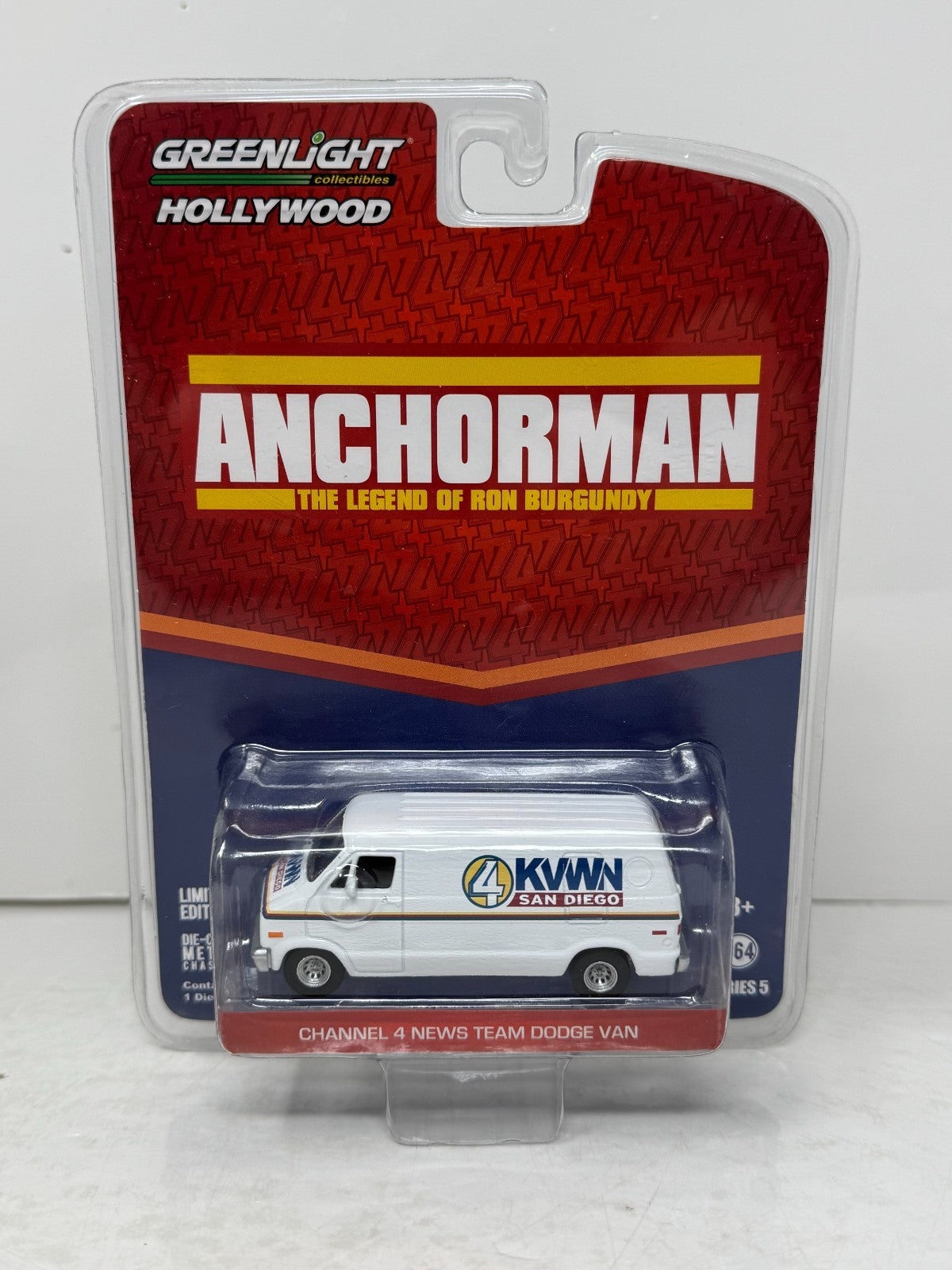 Greenlight Hollywood Anchorman Channel 4 News Team Dodge Van 1:64 Diecast