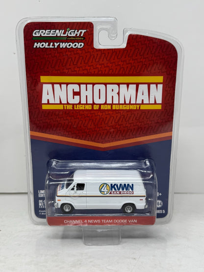 Greenlight Hollywood Anchorman Channel 4 News Team Dodge Van 1:64 Diecast