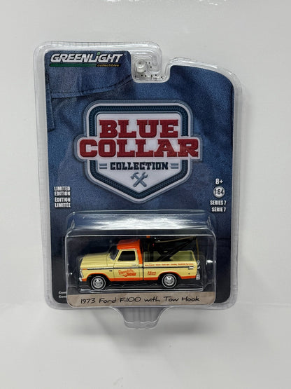 Greenlight Blue Collar Collection 1973 Ford F-100 Tow Truck 1:64 Diecast