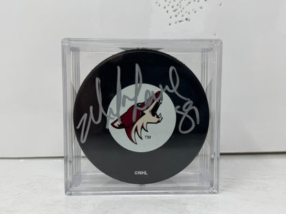 Mike Comrie Phoenix Coyotes Signed NHL Autograph Puck Silver Auto