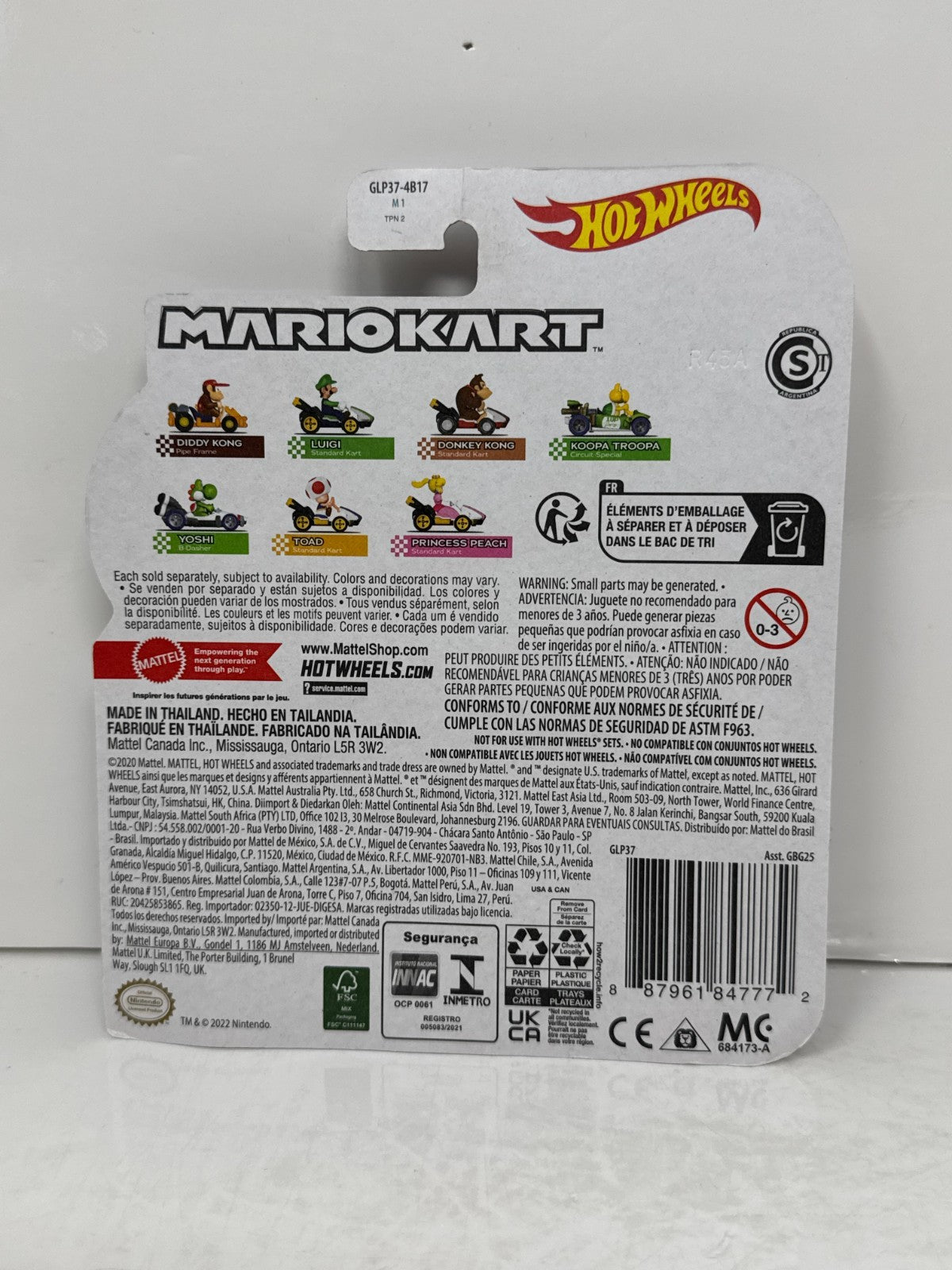 Hot Wheels Mario Kart Luigi Standard Kart 1:64 Diecast