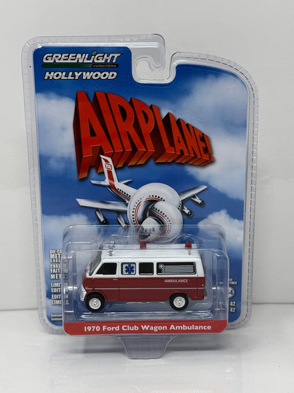 Greenlight Hollywood Airplane! 1970 Ford Club Wagon Ambulance 1:64 Diecast
