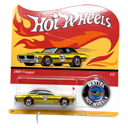 Hot Wheels 50th Anniversary Originals 1968 Cougar 1:64 Diecast Gold