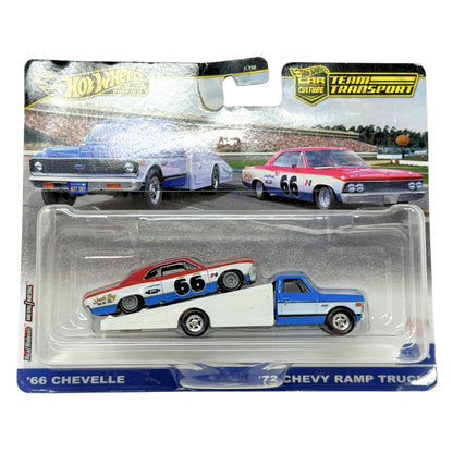 Hot Wheels Premium Team Transport #64 1966 Chevelle & Ramp Truck 1:64 Diecast