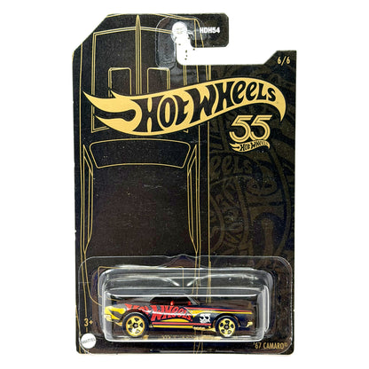 Hot Wheels 55th Anniversary 1967 Chevrolet Camaro 1:64 Diecast Black Gold