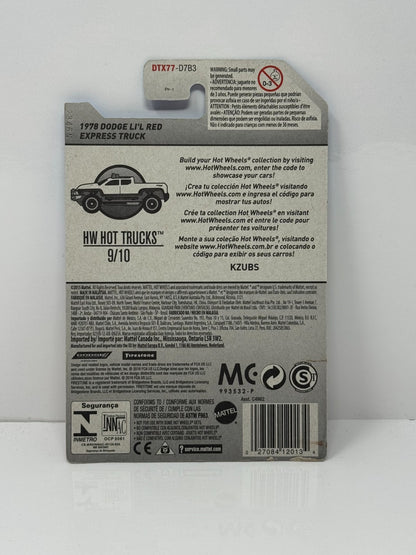 Hot Wheels Hot Trucks 1978 Dodge Li’l Red Express Truck 1:64 Diecast V5