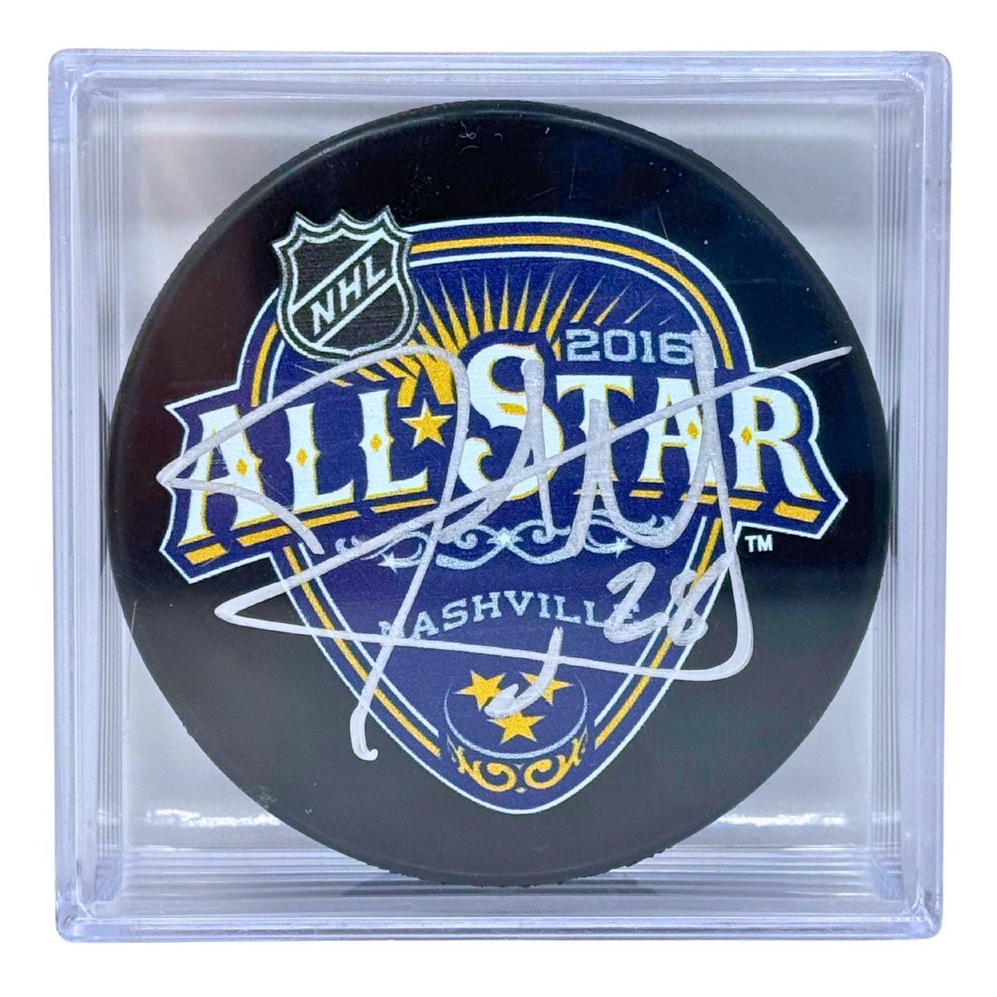 John Scott 2016 NHL All-Star Nashville Signed NHL Autograph Puck Silver Auto
