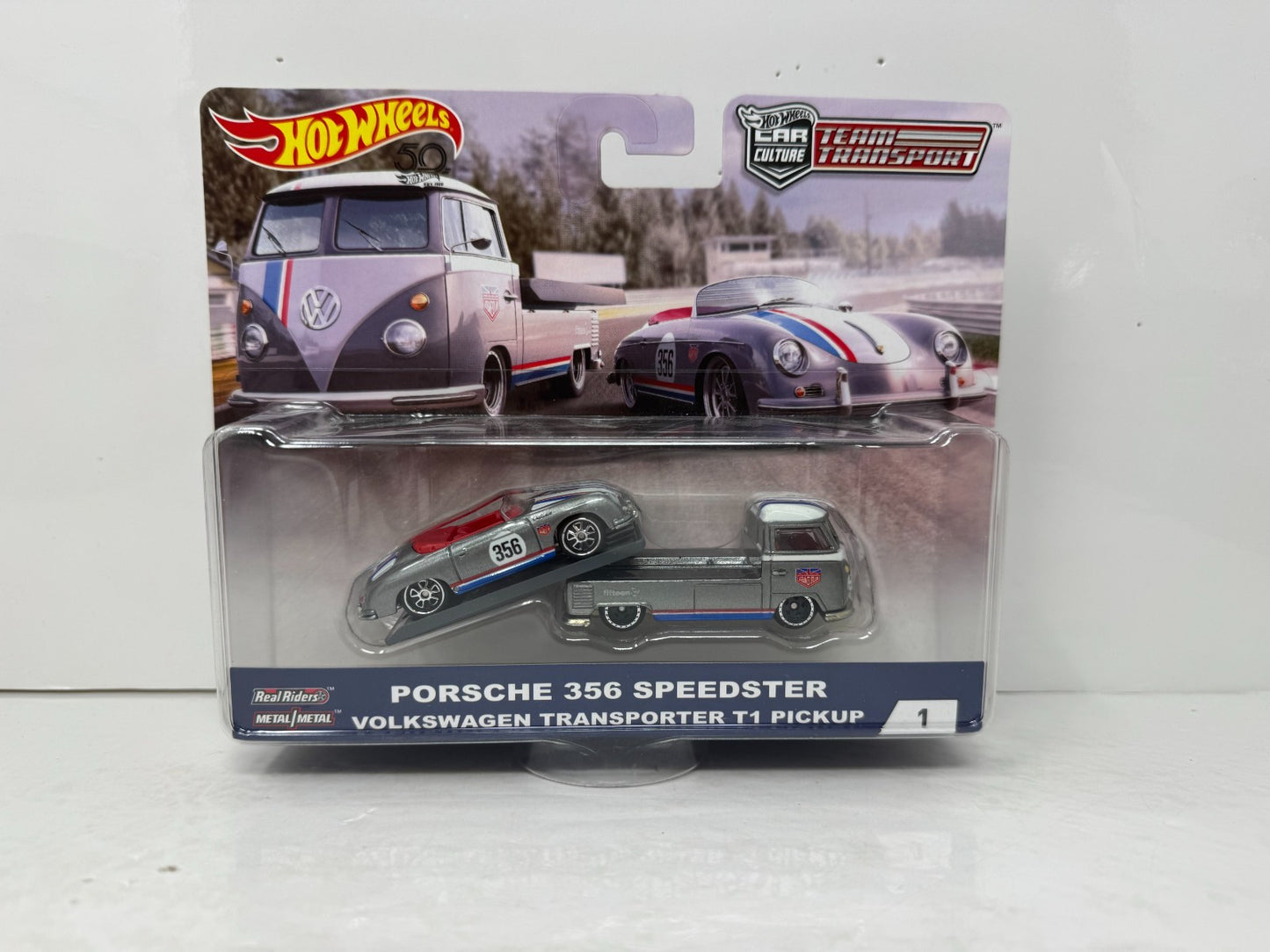 Hot Wheels Premium Team Transport #1 Porsche 356 Speedster & Hauler 1:64 Diecast