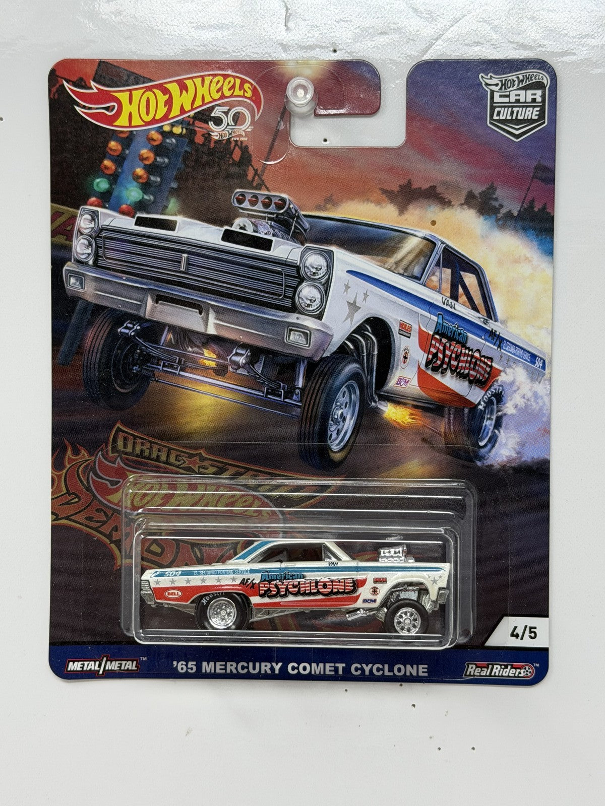 Hot Wheels Drag Strip Demons 1965 Mercury Comet Cyclone 1:64 Diecast Real Riders