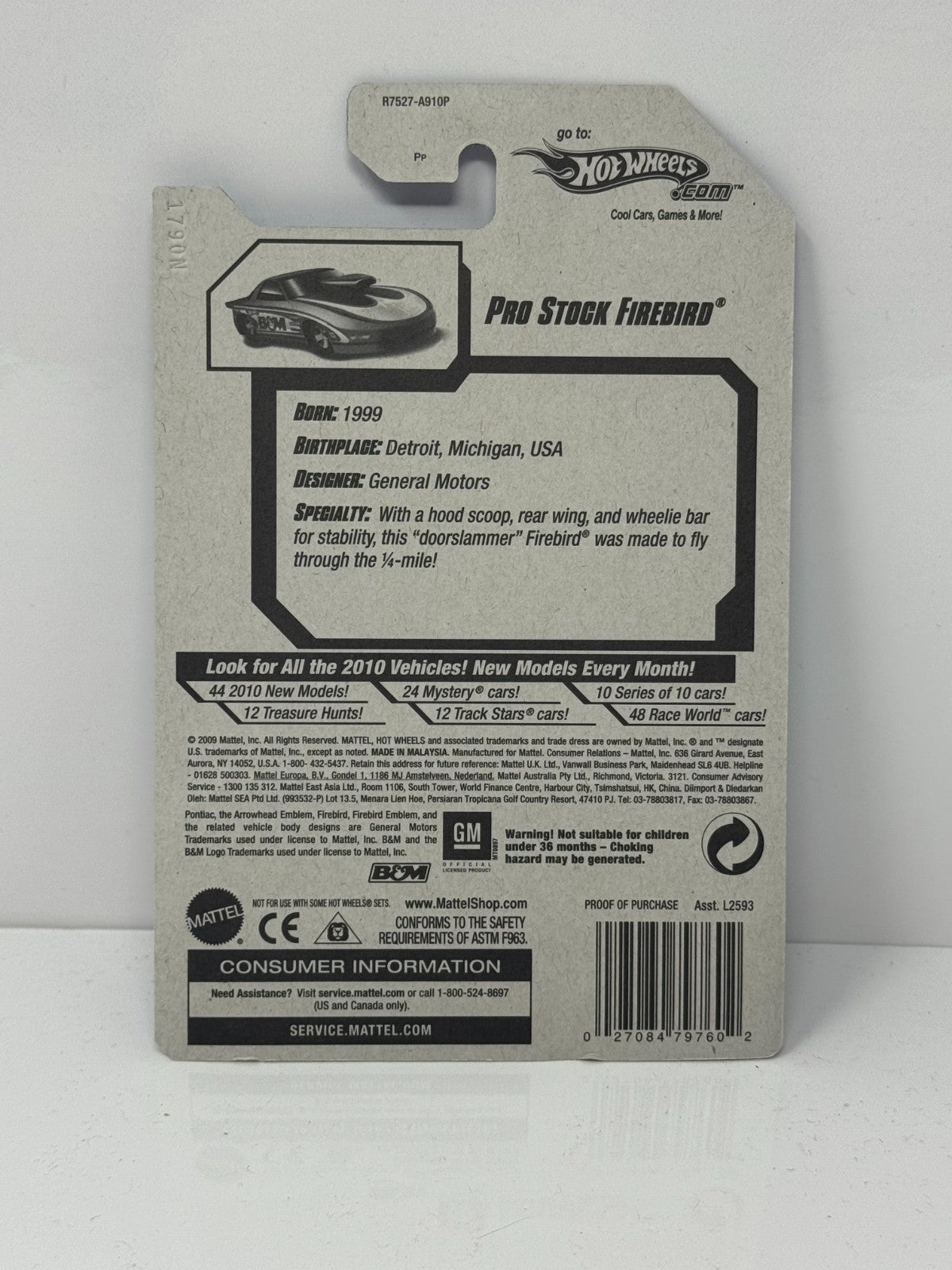 Hot Wheels Performance Pro Stock Firebird 1:64 Diecast Factory Sealed Red