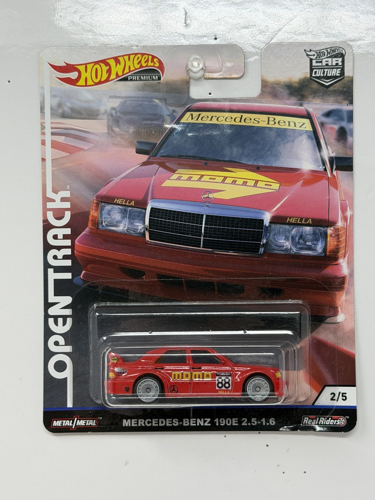 Hot Wheels Open Track Mercedes-Benz 190E 2.5-16 1:64 Diecast Real Riders