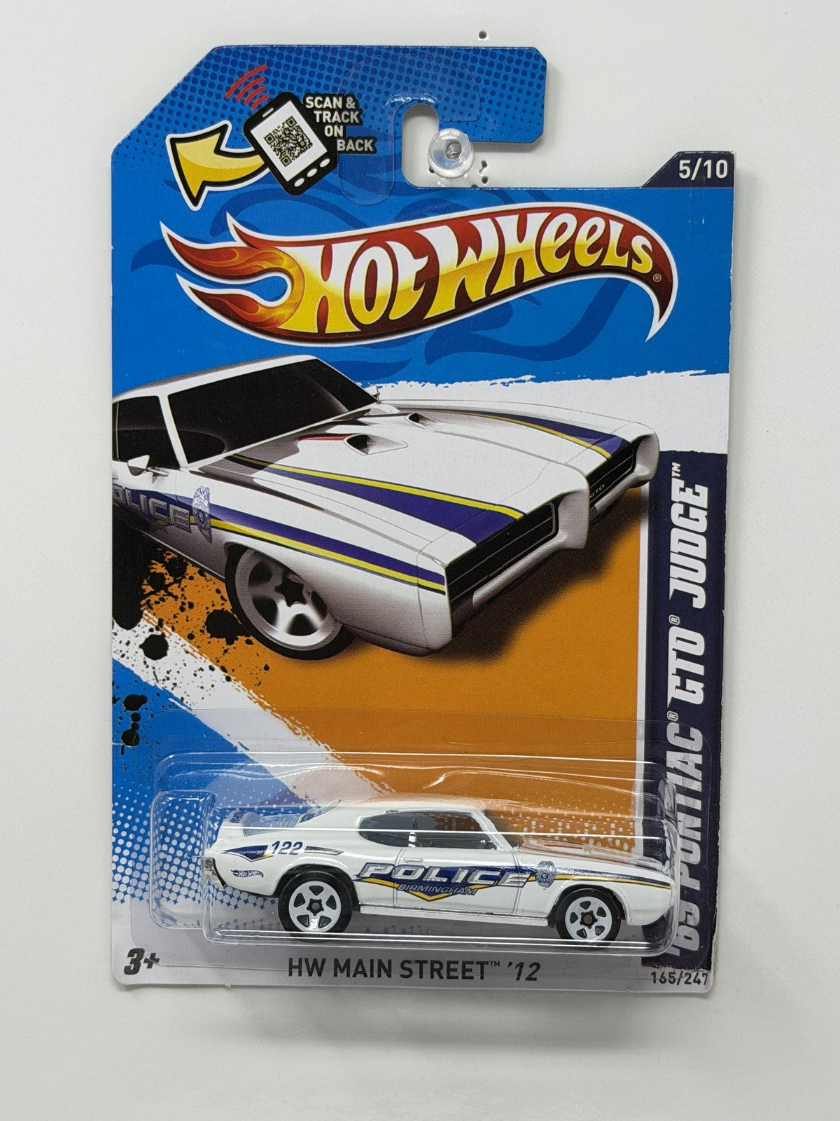 Hot Wheels HW Main Street 1969 Pontiac GTO Judge 1:64 Diecast Police V1