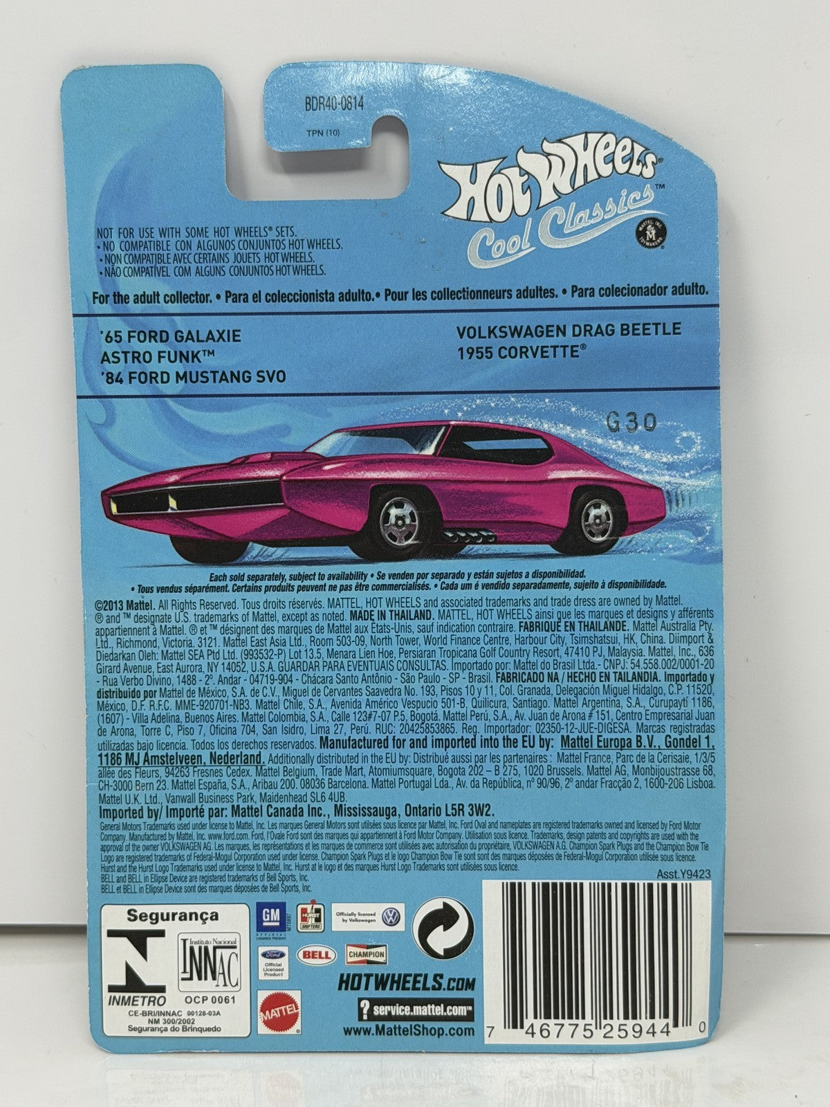 Hot Wheels Cool Classics Volkswagen Drag Beetle 1:64 Diecast Purple