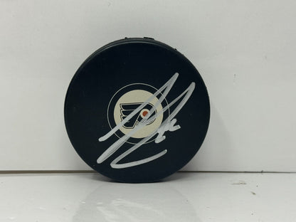 Luke Schenn Philadelphia Flyers Signed NHL Autograph Puck Silver Auto