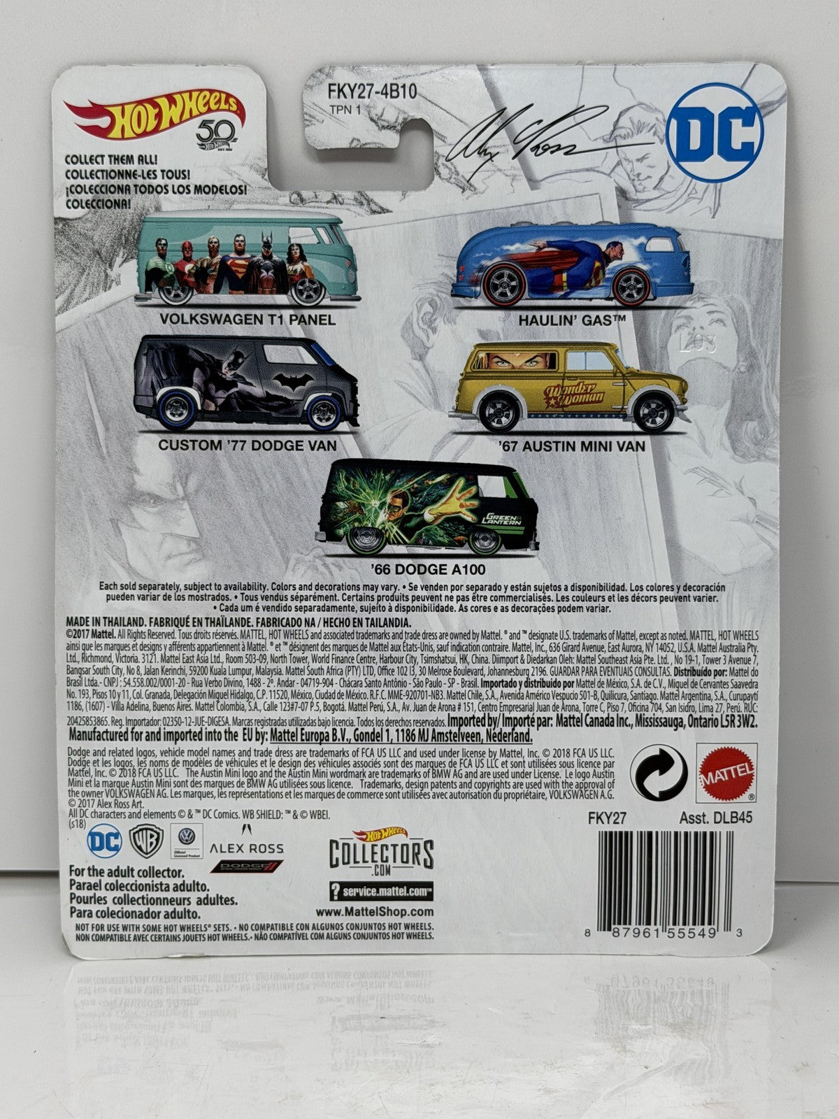 Hot Wheels DC Alex Ross Batman Custom 1977 Dodge Van 1:64 Diecast Real Riders