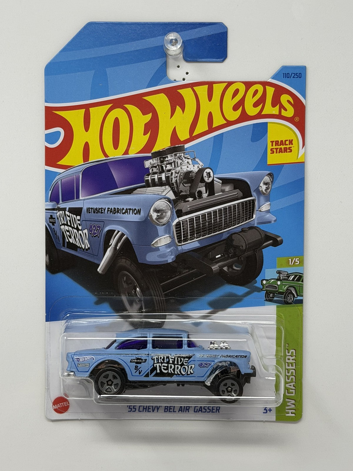 Hot Wheels HW Gassers 1955 Chevy Bel Air Gasser Blue 1:64 Diecast