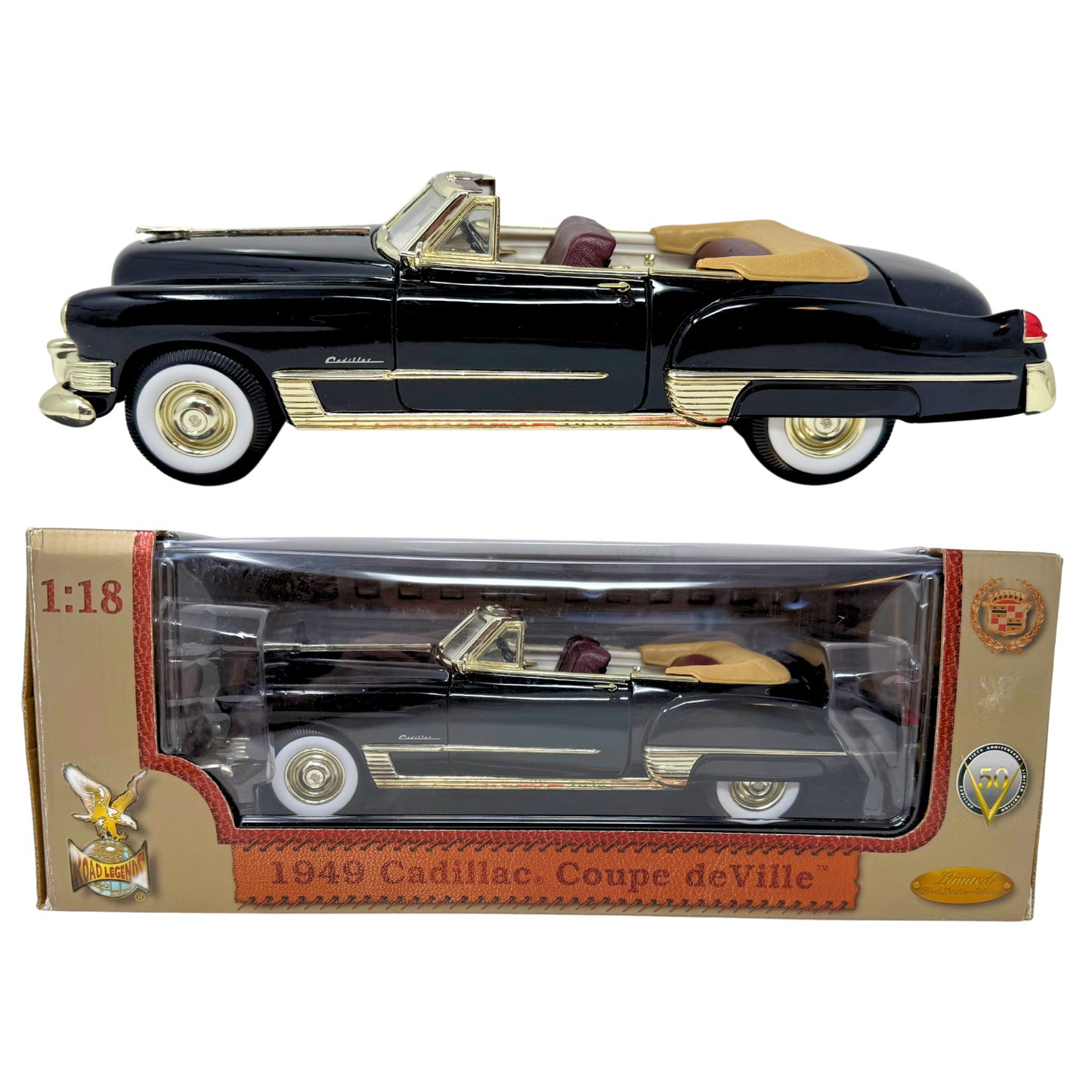 Yat Ming Road Legends 1949 Cadillac Coupe DeVille 1:18 Diecast Leather Edition