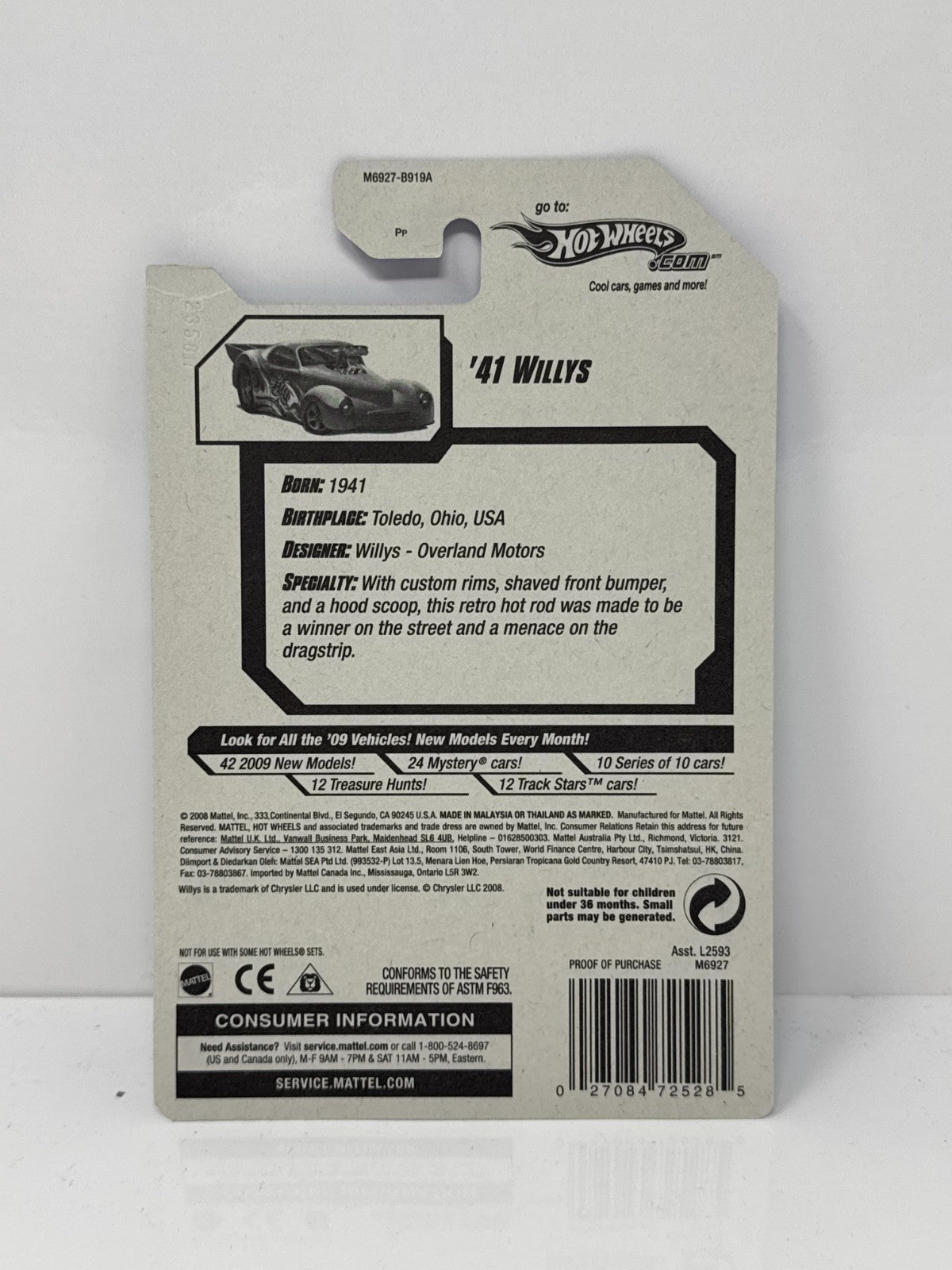 Hot Wheels 2008 All Stars 1941 Willys 1:64 Diecast Factory Sealed