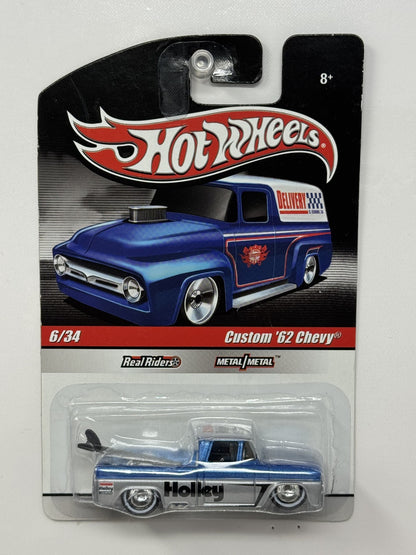 Hot Wheels Slick Rides Custom 1962 Chevrolet Pickup Holley 1:64 Diecast Blue