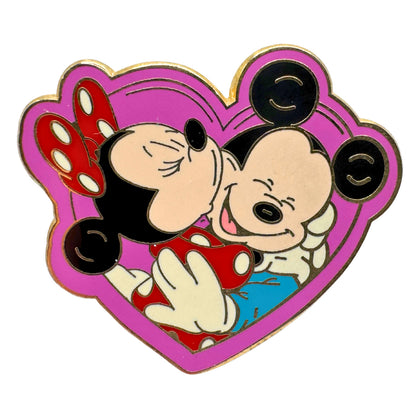 Disney Jerry Leigh Mickey and Minnie Kissing In Heart Trading Pin DC1S7